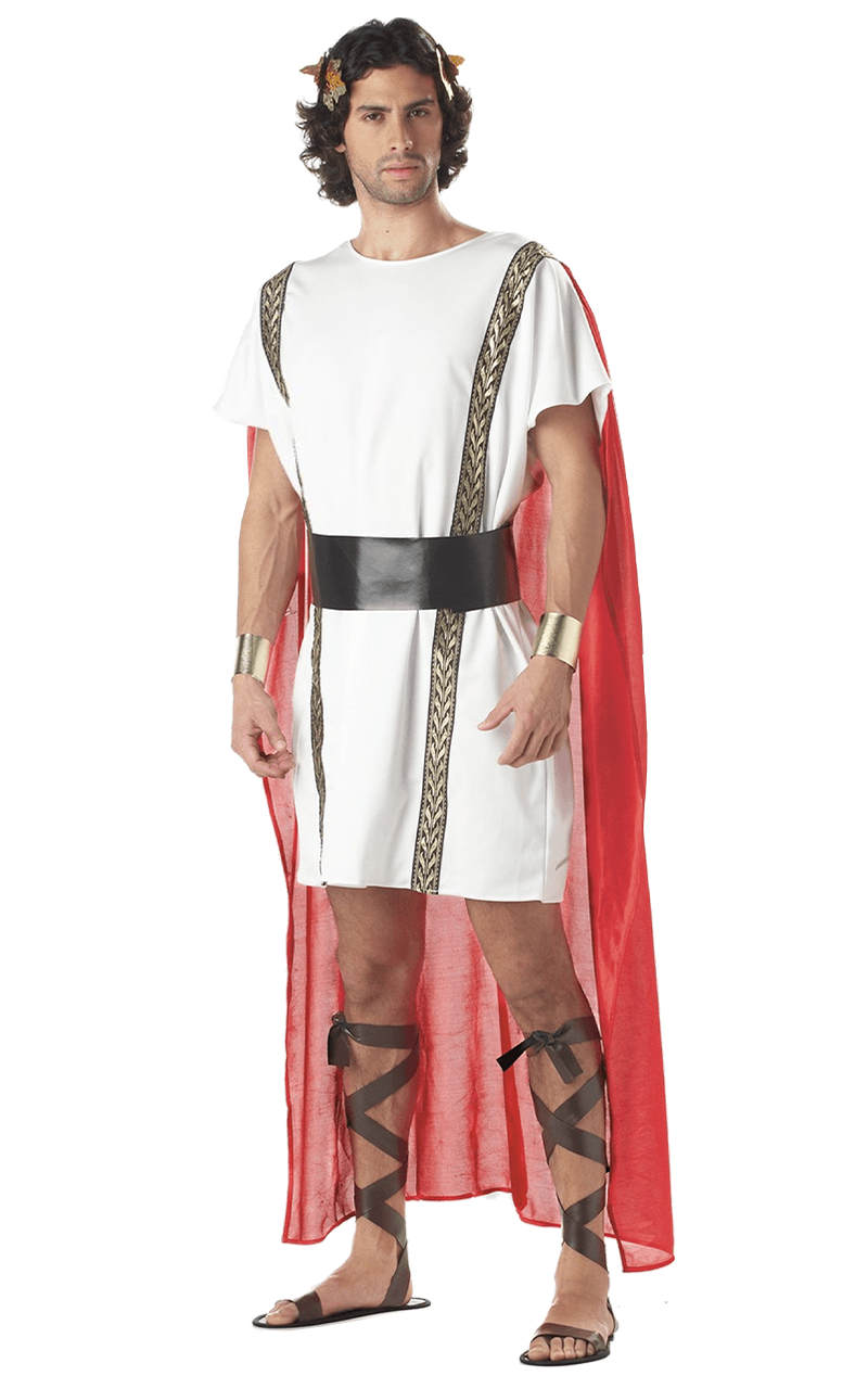Adult Mens Mark Antony Roman Emperor Greek God Toga Fancy Dress Costume ...